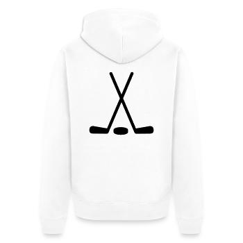 Eishockey - Unisex Premium Bio Zip Hoodie - Weiß - Hinten - Thijin (182cm)