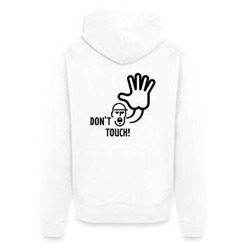 Ne touchez pas - Veste à capuche bio Premium Unisexe - blanc - Dos - Thijin (182cm)