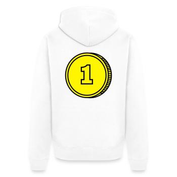 coin pièce de monnaie - Veste à capuche bio Premium Unisexe - blanc - Dos - Thijin (182cm)