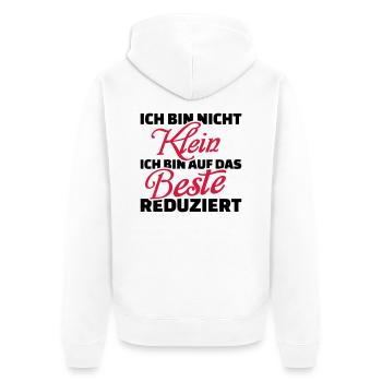Klein - Unisex Premium Bio Zip Hoodie - Weiß - Hinten - Thijin (182cm)