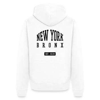 Bronx - Unisex Premium Bio Zip Hoodie - Weiß - Hinten - Thijin (182cm)