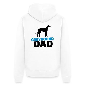Windhund - Unisex Premium Bio Zip Hoodie - Weiß - Hinten - Thijin (182cm)