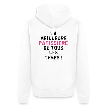 Boulanger / Pâtissier / Pain / Gâteau / Pâtisserie - Veste à capuche bio Premium Unisexe - blanc - Dos - Thijin (182cm)