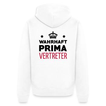 commercial / vente / vendeur / vendeuse - Veste à capuche bio Premium Unisexe - blanc - Dos - Thijin (182cm)