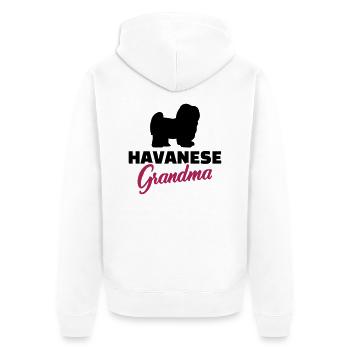 Havanese - Unisex Premium Organic Zip Hoodie - white - Back - Thijin (182cm)