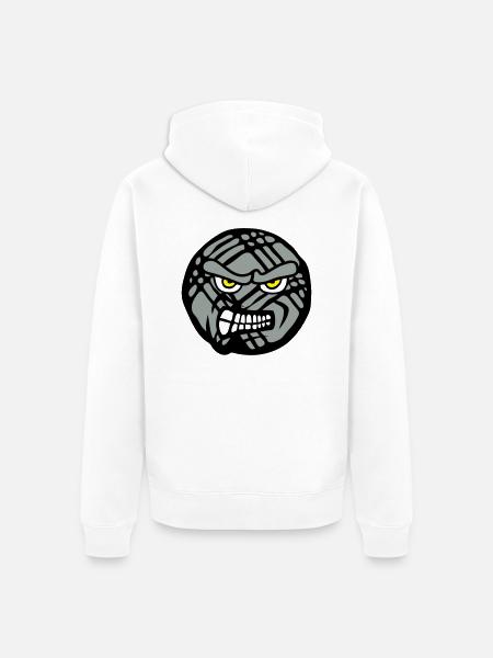 petanque face cartoon feroce - Unisex Premium Organic Zip Hoodie - white
