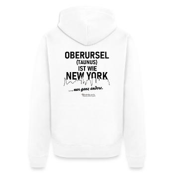 Oberursel Taunus T-Shirt Design mit coolem Spruch - Unisex Premium Bio Zip Hoodie - Weiß - Hinten - Thijin (182cm)