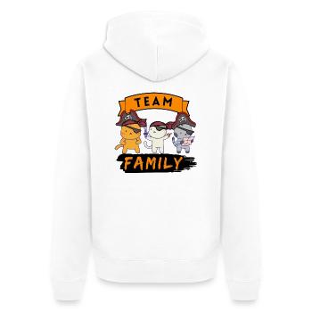 équipe famille chat pirate chien sport schildmaid - Veste à capuche bio Premium Unisexe - blanc - Dos - Thijin (182cm)