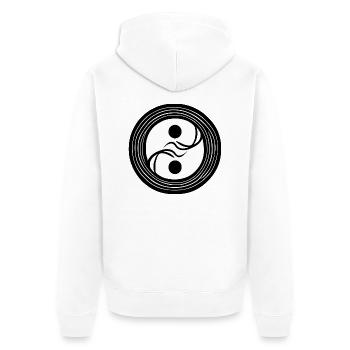Yin Yang Sign Symbol Peace Happy 4 - Unisex Premium Organic Zip Hoodie - white - Back - Thijin (182cm)