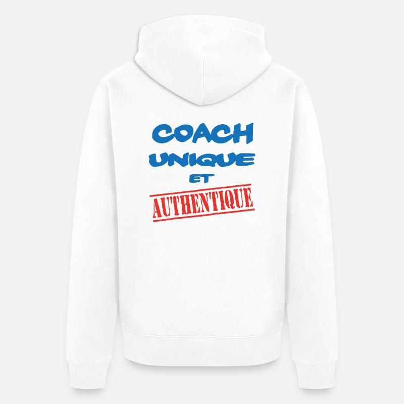 REISEBUS EINZIGARTIG - Unisex Premium Bio Zip Hoodie - Weiß