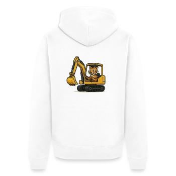 tiger bagger - Unisex Premium Bio Zip Hoodie - Weiß - Hinten - Thijin (182cm)