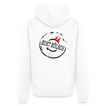 Echt Kölsch - Unisex Premium Bio Zip Hoodie - Weiß - Hinten - Thijin (182cm)
