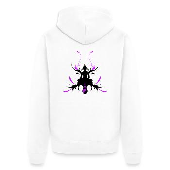 buddha_2f - Unisex Premium Organic Zip Hoodie - white - Back - Thijin (182cm)