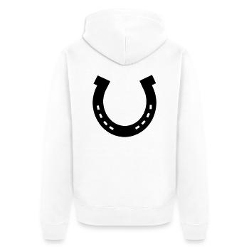 Hufeisen, Pferd - Unisex Premium Bio Zip Hoodie - Weiß - Hinten - Thijin (182cm)
