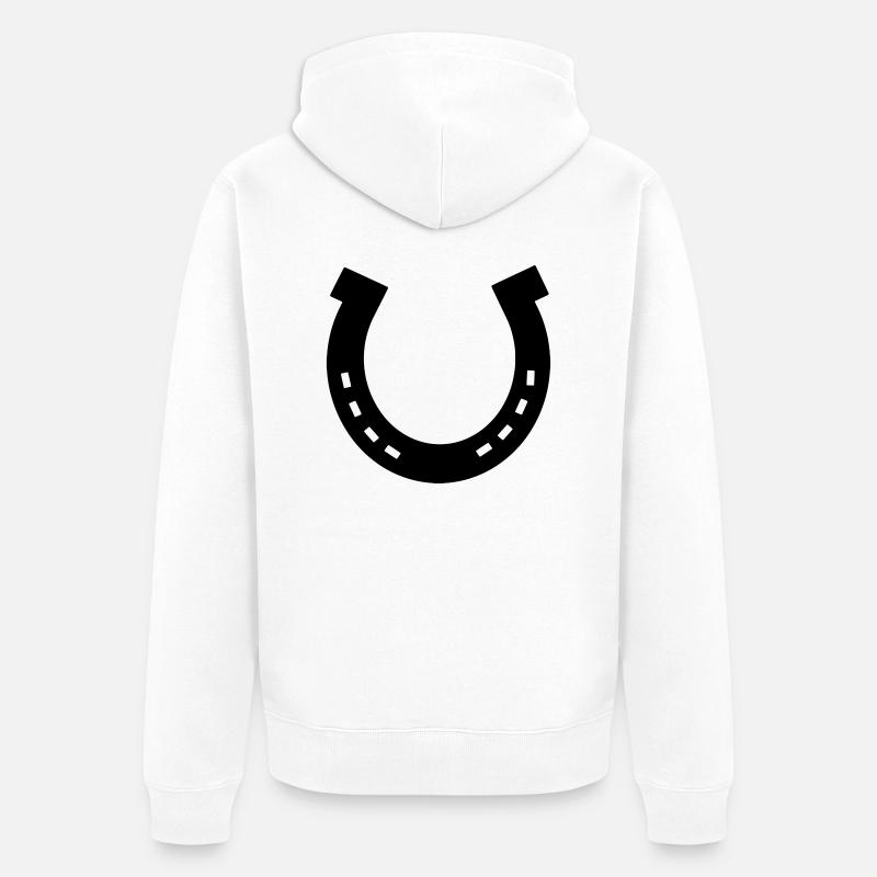 Fers à cheval, cheval - Veste à capuche bio Premium Unisexe - blanc
