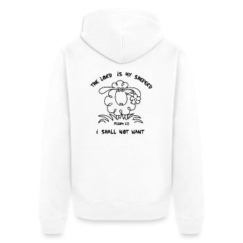 shirt1 vorne - Unisex Premium Bio Zip Hoodie - Weiß - Hinten - Thijin (182cm)