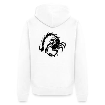 scorpion01 - Unisex Premium Bio Zip Hoodie - Weiß - Hinten - Thijin (182cm)