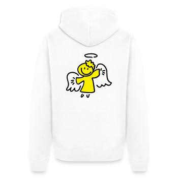 Kleiner Engel - Unisex Premium Bio Zip Hoodie - Weiß - Hinten - Thijin (182cm)