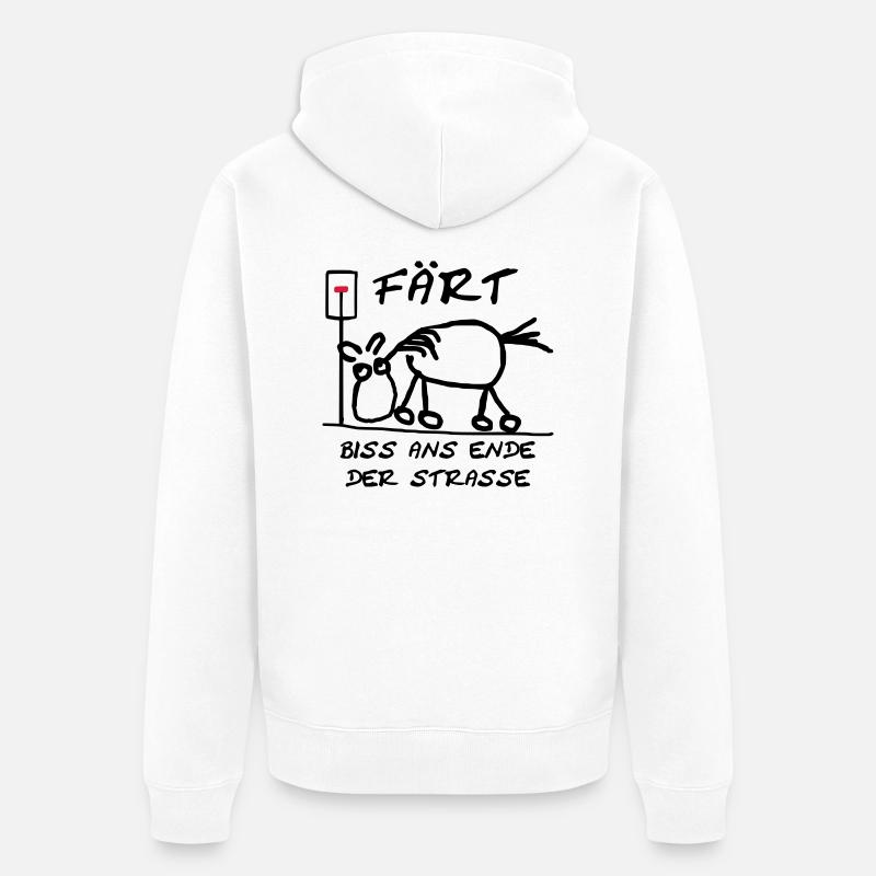 Färt Biss ans Ende der St - Unisex Premium Bio Zip Hoodie - Weiß