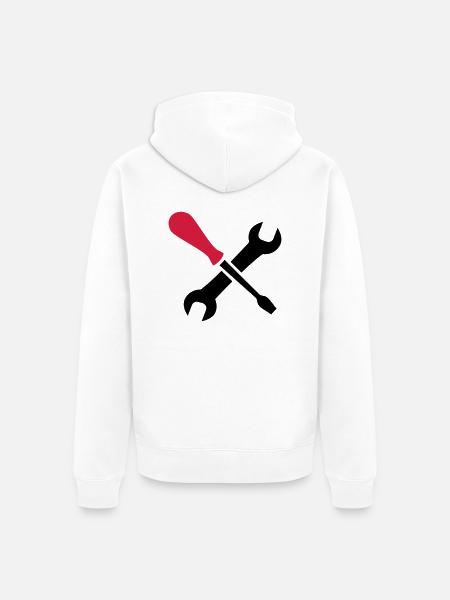tools - Unisex Premium Organic Zip Hoodie - white