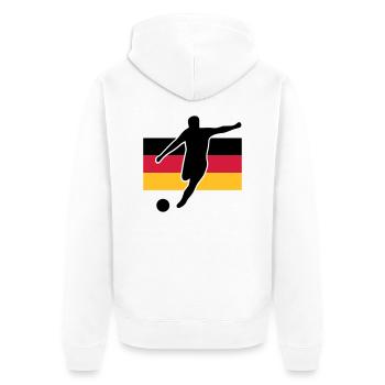 Football Football Germany - Unisex Premium Organic Zip Hoodie - white - Back - Thijin (182cm)