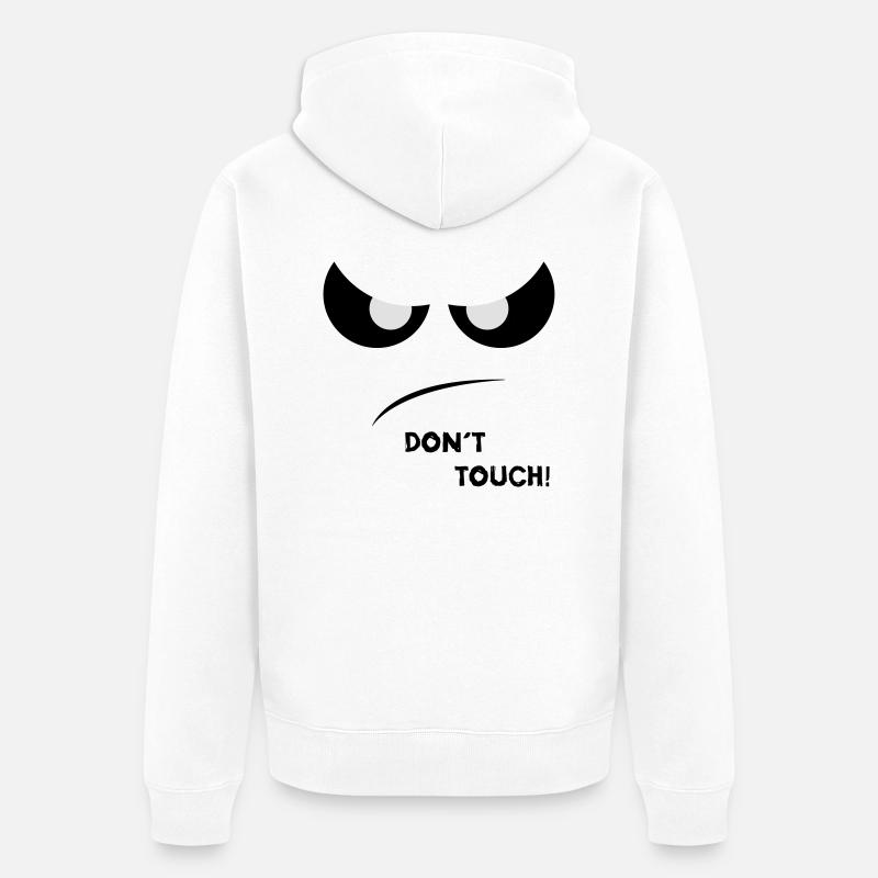 Dont Touch Two - Unisex Premium Bio Zip Hoodie - Weiß