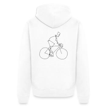 cycling sport - Unisex Premium Organic Zip Hoodie - white - Back - Thijin (182cm)