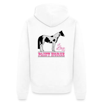 I love my paint horse - Veste à capuche bio Premium Unisexe - blanc - Dos - Thijin (182cm)