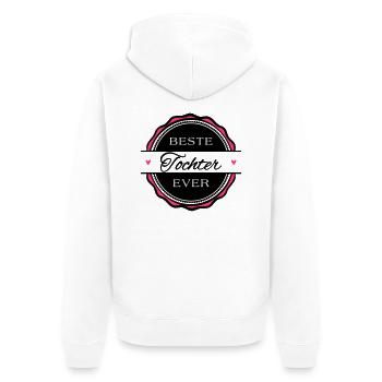 Beste Tochter ever - Unisex Premium Bio Zip Hoodie - Weiß - Hinten - Thijin (182cm)