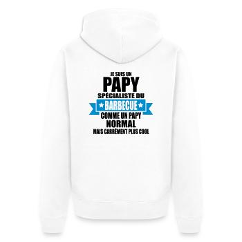 je suis un papy spécialiste du barbecue - Veste à capuche bio Premium Unisexe - blanc - Dos - Thijin (182cm)