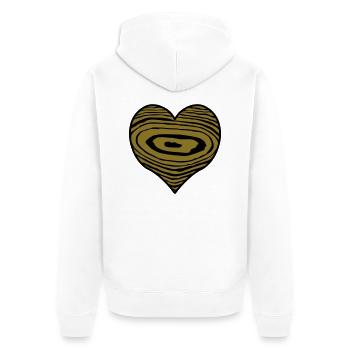 coeur en bois - Veste à capuche bio Premium Unisexe - blanc - Dos - Thijin (182cm)