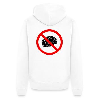 Gehirt Verbotsschild - Unisex Premium Bio Zip Hoodie - Weiß - Hinten - Thijin (182cm)