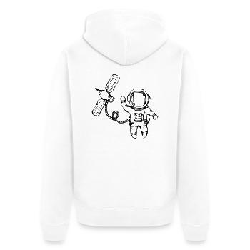 Space cowboy - Unisex Premium Organic Zip Hoodie - white - Back - Thijin (182cm)