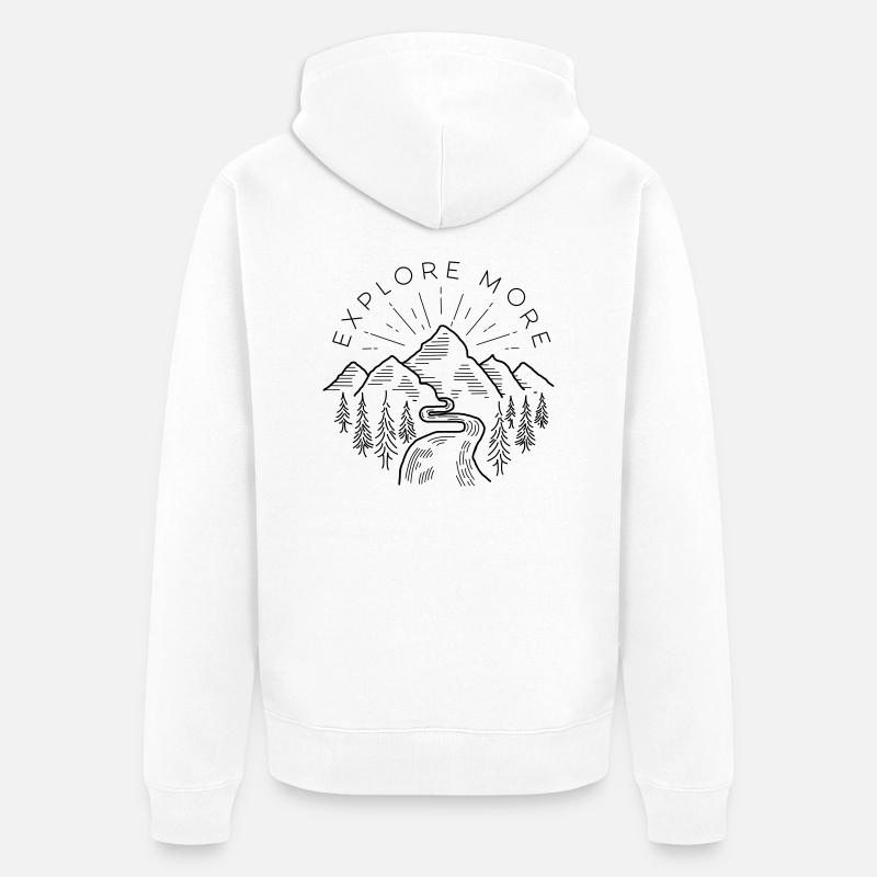 Explore more - Unisex Premium Bio Zip Hoodie - Weiß