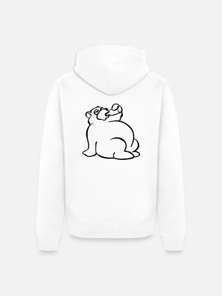 Saufbär - Unisex Premium Bio Zip Hoodie - Weiß