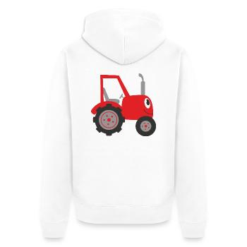 Comic Traktor - ideal für Kinder Shirts - Unisex Premium Bio Zip Hoodie - Weiß - Hinten - Thijin (182cm)