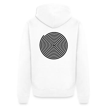archimedische__spirale_55x55 - Unisex Premium Bio Zip Hoodie - Weiß - Hinten - Thijin (182cm)