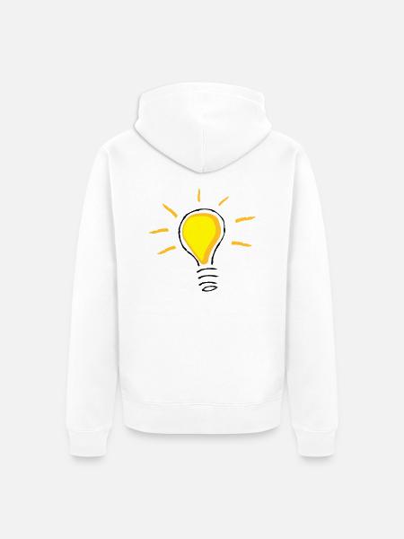 Yellow light bulb turned on - Unisex Premium Organic Zip Hoodie - white