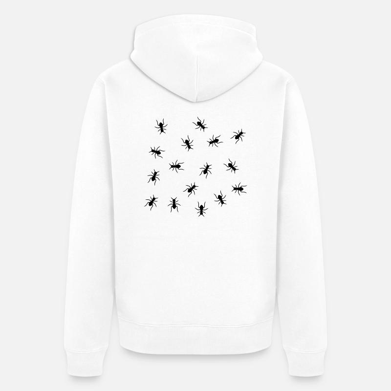 Ants Design - Veste à capuche bio Premium Unisexe - blanc