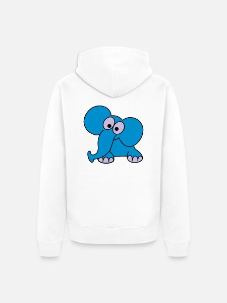 elefant - Unisex Premium Bio Zip Hoodie - Weiß