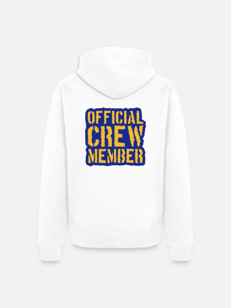 Official Crew Member Stamp - Unisex Premium Organic Zip Hoodie - white
