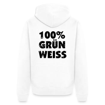 Steiermark - 100 Prozent Grün Weiß - Unisex Premium Bio Zip Hoodie - Weiß - Hinten - Thijin (182cm)