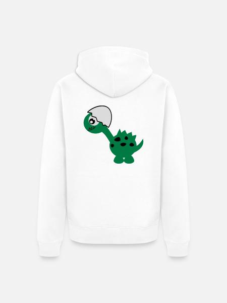 Dino - Monstamoons - Unisex Premium Bio Zip Hoodie - Weiß