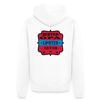 Bester opa limited edition - Unisex Premium Organic Zip Hoodie - white - Back - Thijin (182cm)