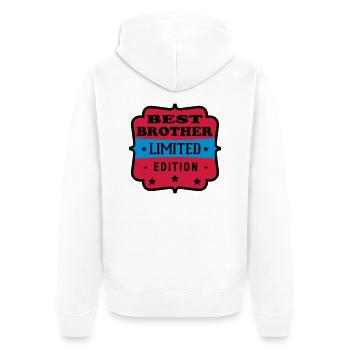 Best brother limited edition - Unisex Premium Bio Zip Hoodie - Weiß - Hinten - Thijin (182cm)