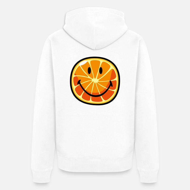 Smiley Pamplemousse - Veste à capuche bio Premium Unisexe - blanc