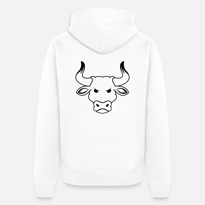 stier_01 - Veste à capuche bio Premium Unisexe - blanc
