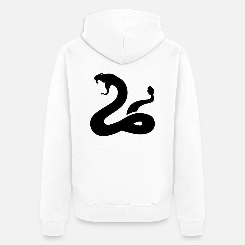 serpent - Veste à capuche bio Premium Unisexe - blanc