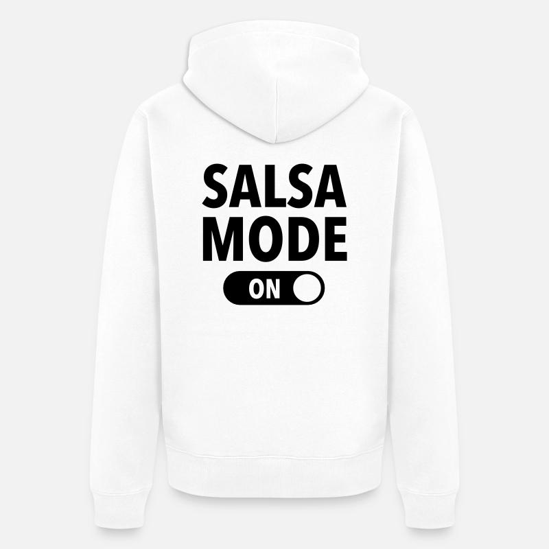 Salsa Mode (On) - Unisex Premium Bio Zip Hoodie - Weiß