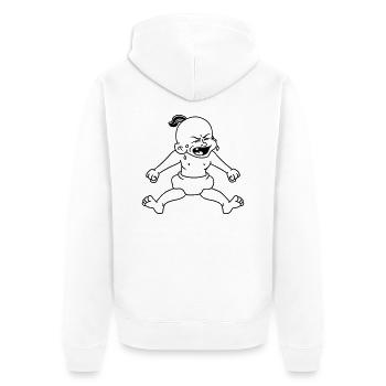 cri en colère pleurer hurlement en colère flamboya - Veste à capuche bio Premium Unisexe - blanc - Dos - Thijin (182cm)